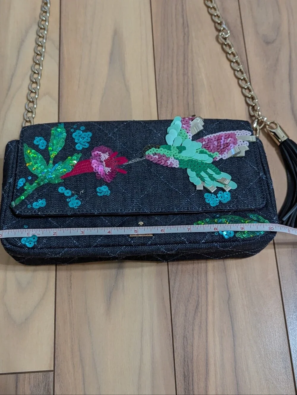 EUC! Kate Spade New York Emerson Place Hummingbird Sequin Embellished Bag